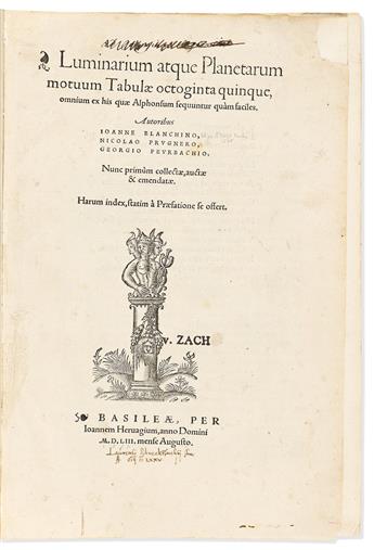 Bianchini, Giovanni (1410-c. 1469) Luminarium atque Planetarum Motuum Tabulae Octoginta.